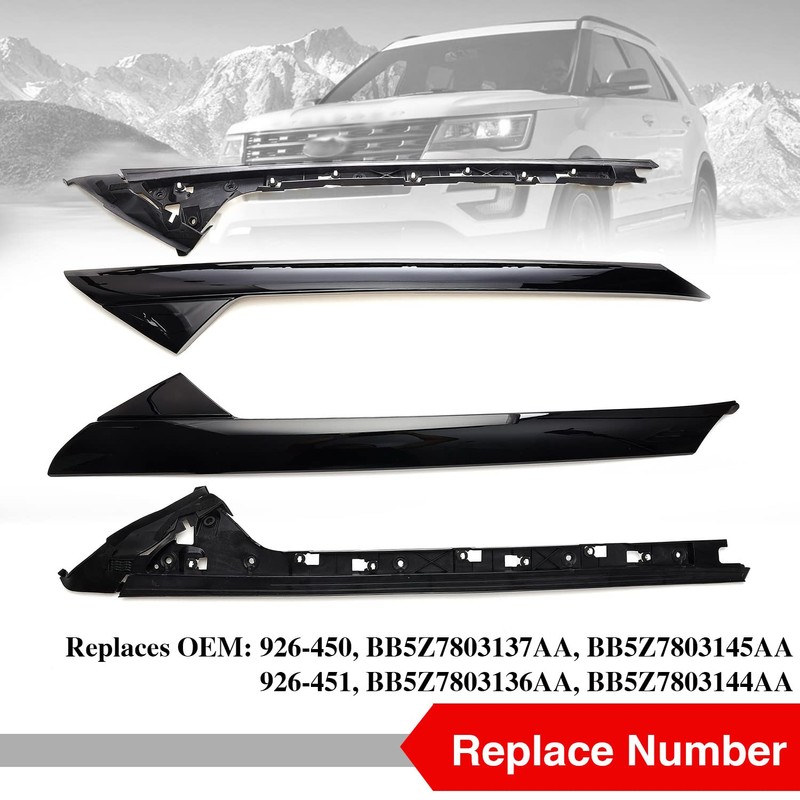 Windshield A-Pillar Molding Trim Compatible with 2011-2019 Ford Explorer Replaces
