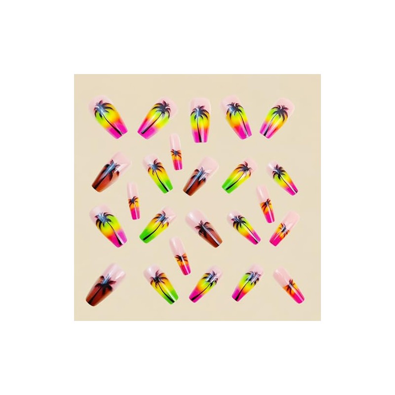 ONPRESS 24 Uñas Postizas De Verano, Medianas, Cuadradas, Forma De