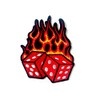 Dice Fire Flame Biker Rider Logo Applique Embroidered Sew on