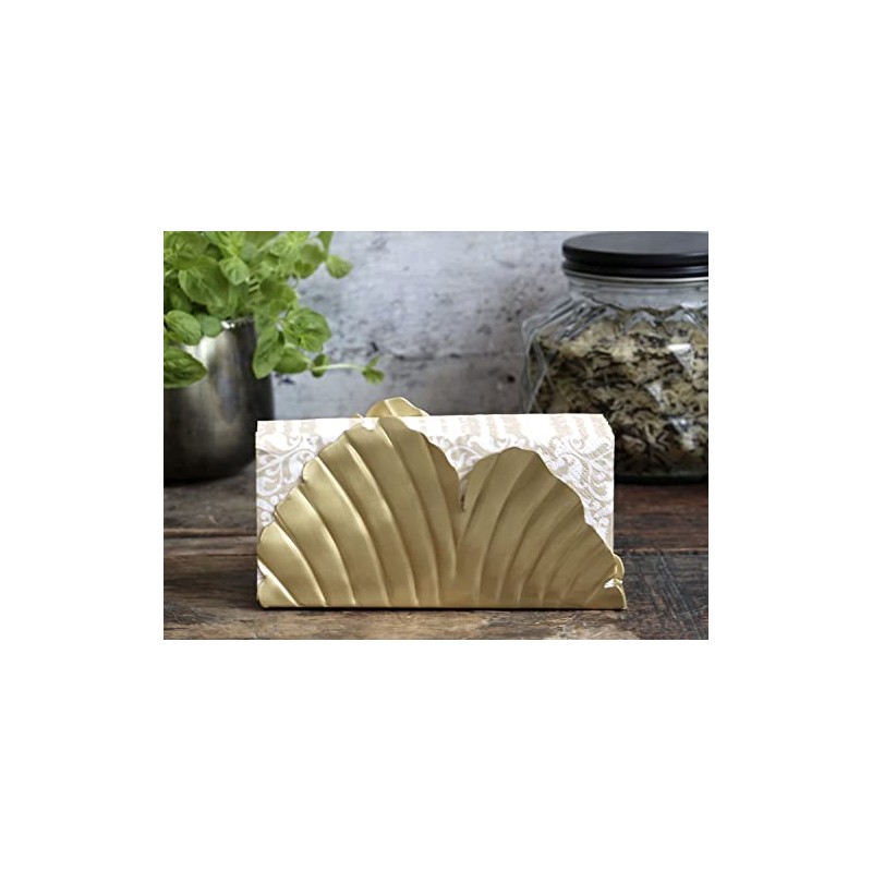 Chic Antique Napkin Holder Shell L 17 cm High-Quality Brass