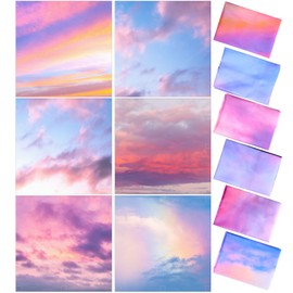 Kittmip 6 Pcs Fluorescent Light Covers, 2 x 2 ft Light Covers with 48 Magnets for Fluorescent Light Shade Drop Ceiling Light Filters for Ceiling Lights Classroom Office Kitchen Decor (Sunset Clouds)