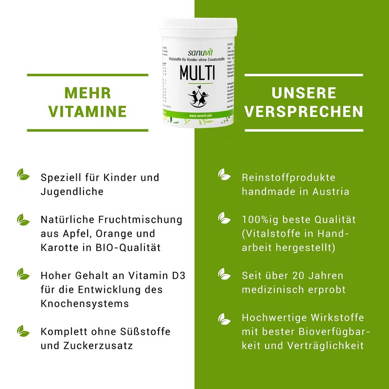 Sanuvit Children's Multivitamin Fruit Powder/Vitamins and Minerals as a Delicious