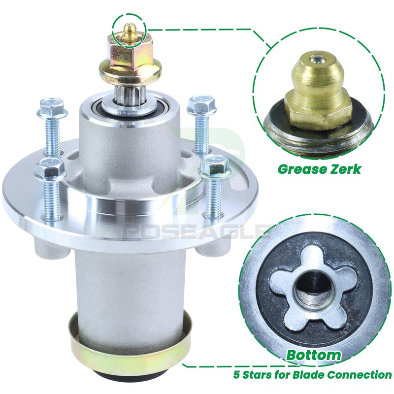 POSEAGLE Pre-Greased 539112170 Spindle Assembly with 532153535 Spindle Pulley for