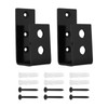 SG Store 2PCS Heavy Duty Door Security Barricade Brackets Compatible with 2 x 4 Lumber 90.5x62.8x38.2mm with Screws for Door Brace Home Garage Barn Black