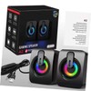KOMBIUDA 1pair USB-Powered Computer Speakers RGB Lighting Omnidirectional Sound Portable