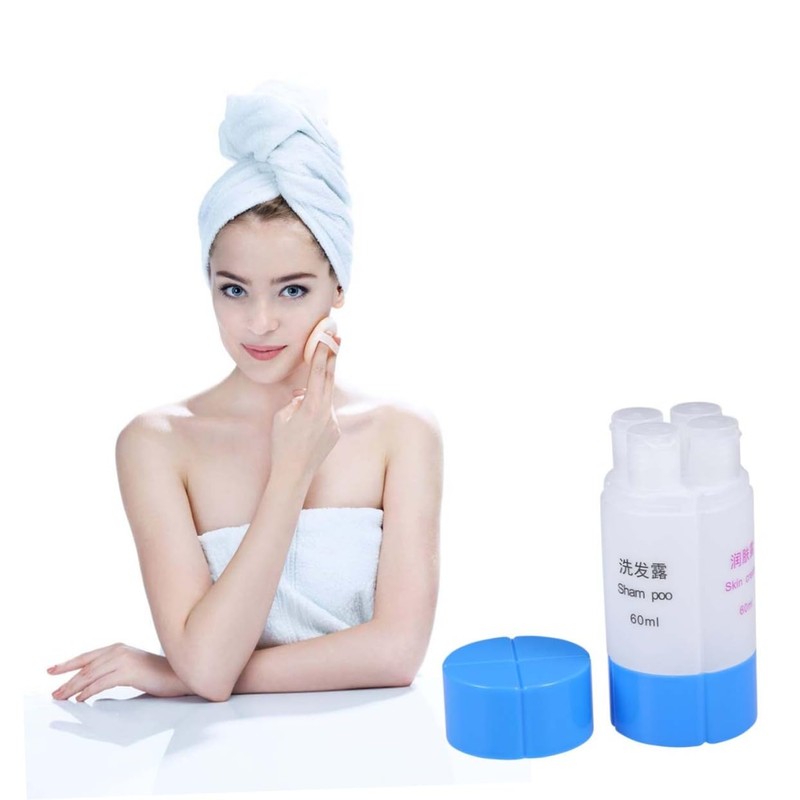 Healeved Travel Toiletry Kit 4 Pack Leakproof Shampoo Bottles 60ml