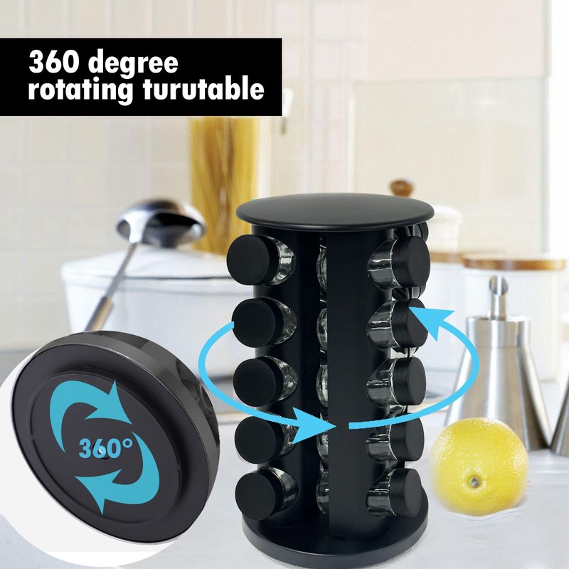 KALINCO Rotating Spice Rack Organizer, Revolving Spice Rack for Cabinet,