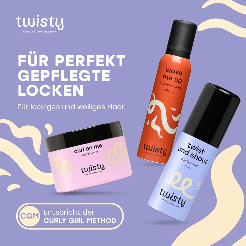 TWISTY Curl Routine Set: Curl Cream, Curl Foam & Curl