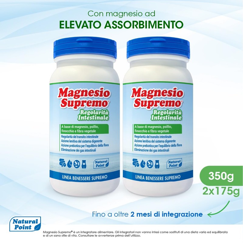 Magnesio Supremo Regolarità Intestinale Integratore 350 g, 2x175 g