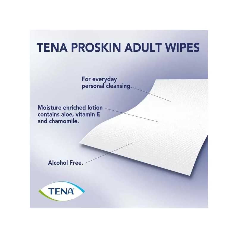 Tena ProSkin 테나 프로스킨 울트라 바디 물티슈 48개들이(1팩) 화이트 TENA