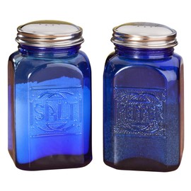 Miles Kimball Cobalt Blue Depression Style Glass Salt & Pepper Shakers