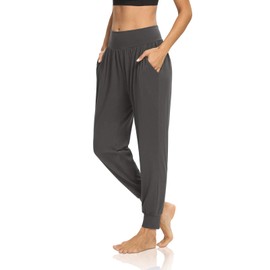 DIBAOLONG Womens Yoga Joggers Loose Workout Sweat Pants Comfy Lounge Pants with Pockets Gray M