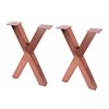 ECLV 18" Dining Bench Legs, X-Shaped Steel Table Legs, Coffee