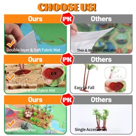 Dinosaur Toys for Boys Age 3-6, Kids Toys for 3 2 4 5 6 Year Old Boys Toys Dinosaurs Gifts Toy Dinosaur Play Mat Set Christmas Xmas Gifts Dinosaur Figures Kids Toys Age 3 4 5 6 7 Gifts