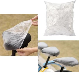 YehVeh 20 Pack Bike Seat Rain Cover Disposable Plastic Compact Waterproof Cap with Elastic Rainproof Protection Film Wrap for Brooks Leather Saddle Bicycle Seats Cushion