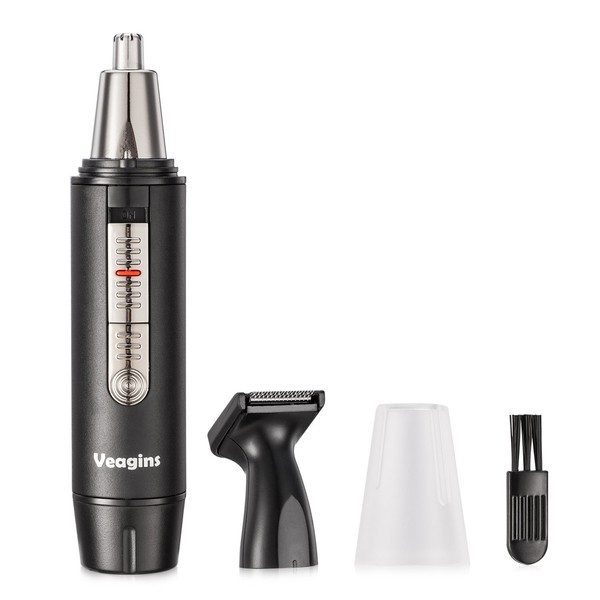 VEAGINS Nose Hair Trimmer for Men Wet Dry Facial Ear Hair Clipper with Vacuum System & Hypoallergenic Dual-Edge Blade Battery Operated Waterproof NT11