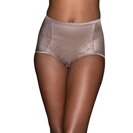 Vanity Fair Women's Smoothing Comfort Brief Panties with Rear Lift, 2 Ply-Walnut Lace, 8