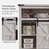 OKD Bathroom Floor Cabinet, Farmhouse Storage Cabinet with Sliding Barn