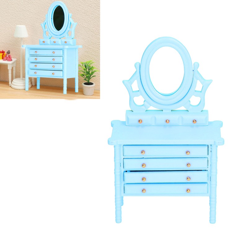 1:12 Scale Dollhouse Toilet Table High Simulation Wooden Miniature Dressing