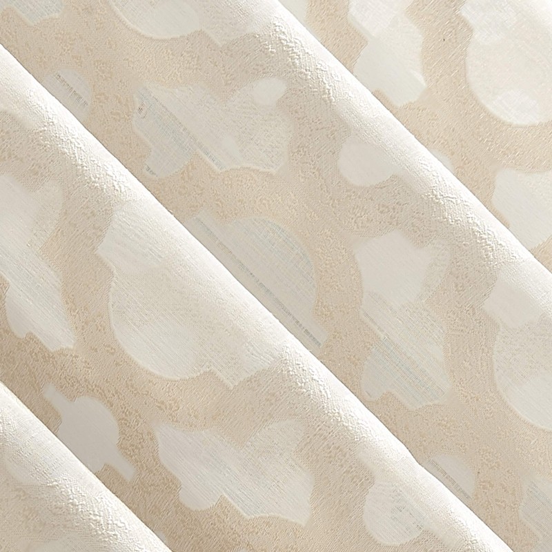 No. 918 Yvette Trellis Jacquard Sheer Rod Pocket Curtain Panel,