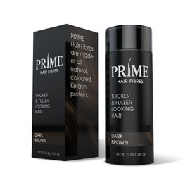 Prime Hair Fibres Hair Fibres for Men & Women – Keratin Hair Building Fibres for Thinning Hair, 27.5g, Sweat Resistant & Wind Proof (Dark Brown)