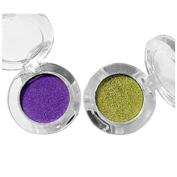 Lyaciomn 2Pcs Optical Eyeshadow Highly Pigmented Polychrome Metallic Eyeshadow Palette
