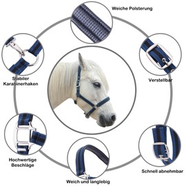 Gallopoff Headcollar for Horses, Thickened Adjustable Headcollar, Horse Halter, Durable and Tear-Resistant