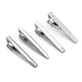 PiercingJak 1-5pcs Stainless Steel Men's Tie Clip Clasp Bar Exquisite GQ Classic Necktie Clip Pin Bar for Regular Ties Father's Day Gift