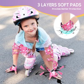 CLISPEED Kids Cycling Gear - Knee Pads for Kids | Knee & Elbow Pads with Gloves Set | Toddler Sports Gear Set for Outdoor Activities Skating Biking Skiing Skateboarding Scooter for 2-4 years Kids