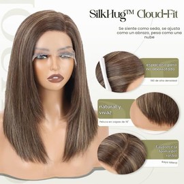 Pelucas de cabello humano con encaje frontal de 16 pulgadas, color marrón con reflejos rubios, densidad 180, 13x5, lacio, prearrancado, sin pegamento,