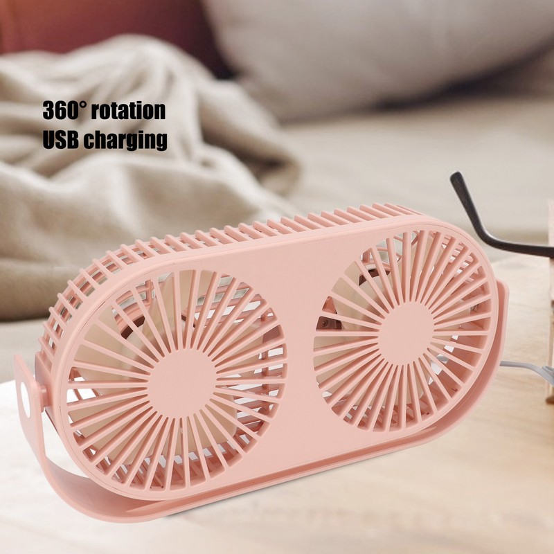 Double Fan USB Charging Fast Heat Dissipation 360° Rotation Double