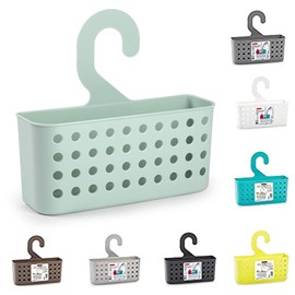 plastific Plastic Hanging Shower Basket Bathroom Caddy Basket Organizer (Mint Green, 26 x 8 x 24 cm)