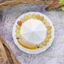 EDEN'S CALL 8mm Healing Crystal Beads Stretch Bracelet Handmade Good Luck Energy Chakra Stone Beaded Bangle, Yellow Topaz