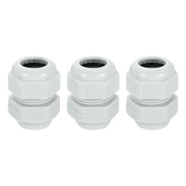 uxcell 3Pcs NPT 3/4" Nylon Cable Glands, Waterproof Cord Grip Connector, Adjustable Wire Grommet Protectors with Gaskets and Locknut for Junction Box, Gray