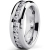 Ladies 2.4 Carat Eternity Titanium Ring Cubic Zirconia Wedding Band