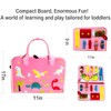 QuickMart 3-in-1 Pink Toddler Busy Board – Montessori Sensory Toy