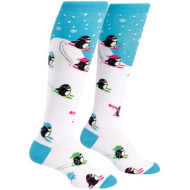 Sock It To Me Women's Downhill Penguins Knee High Socks