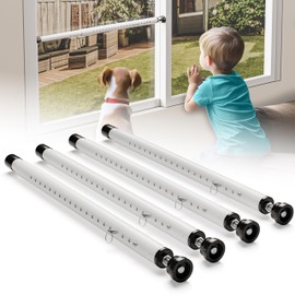 Gadgetzan Sliding Door Security Bar,17-50 inch Adjustable Window Security Bars with Rubber Tips for Sliding Glass Door/Home Apartment/Child Safety/Burglar Proof (White - 4 Pack)