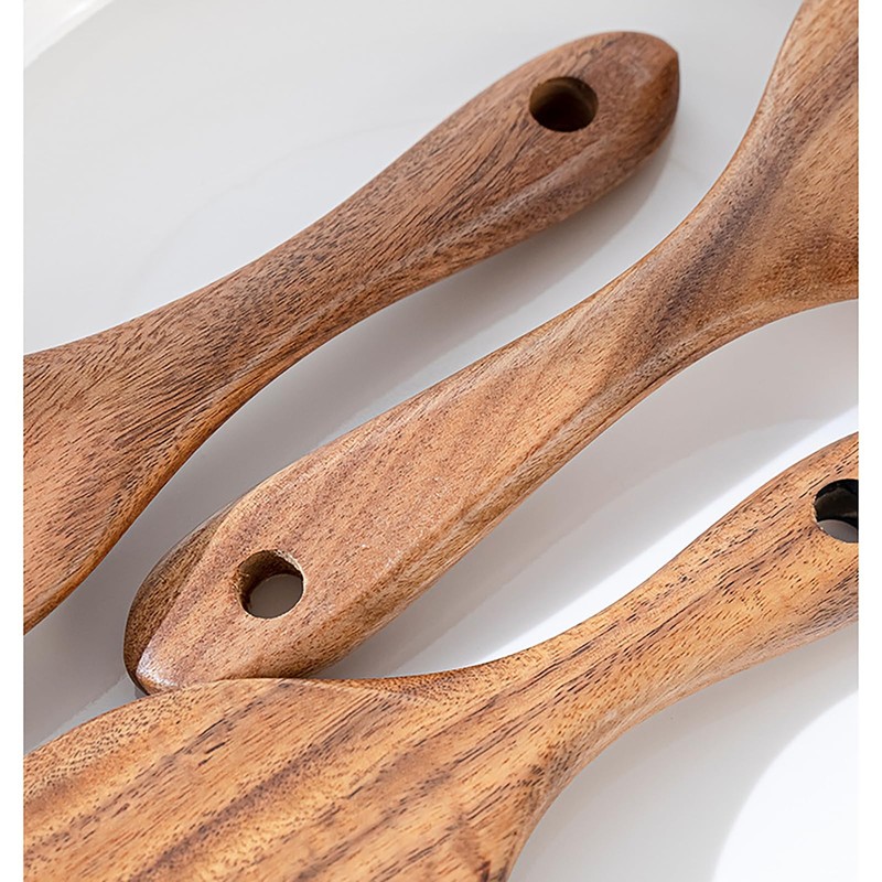 Skinny Spurtle,Wooden Sourdough Spatula,Sourdough Stirring Stick,Kitchen Utensils for NonStick Cookware