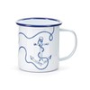Kikkerland Enamel Cup Anchor, White/Blue, 8.1x8.9x11.7 cm