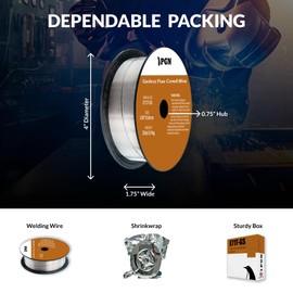 PGN Flux Core Mig Wire E71T-GS .030 + .035, 2 Pound Spool - Gasless Mild Steel MIG Welding Wire with Low Splatter - For All Position Arc Welding