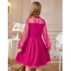 Arshiner Hot Pink Dress for Girls Fall Long Sleeve Formal