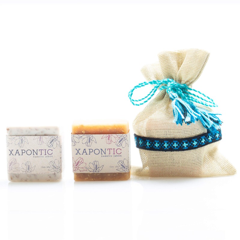 Kit Xapontic de 2 jabones artesanales (Miel-Avena y Lavanda) con