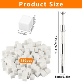 Pack of 150 Nail Art Sponge with Metal Gripper, Nail Sponge for Nails Accessories for Ombre Gradient Nail Accessories Nail Design Accessories Sponge Brush Sponges, Nail Art Sponge Brush Rendering