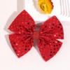 OAOLEER 2PCS Hair Bows for Girls, Red Sparkly Glitter Toddler