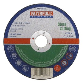 Faithfull Fal1003S Cut Off Wheel 100X3.2X16 Stone