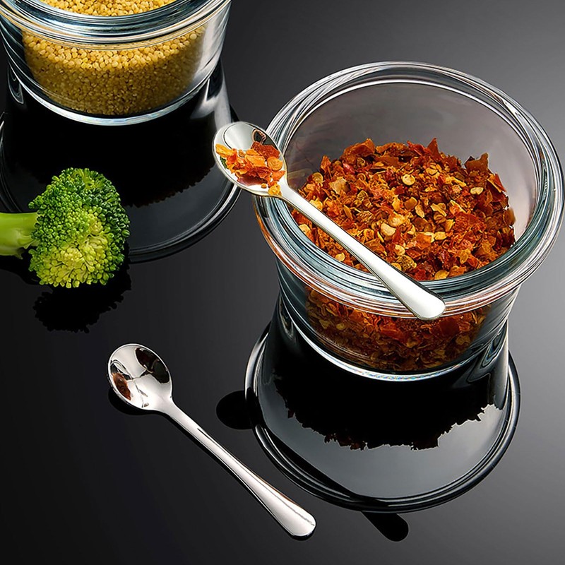 GlamRays Pack of 8 Tiny Stainless Steel Spoons for Spice