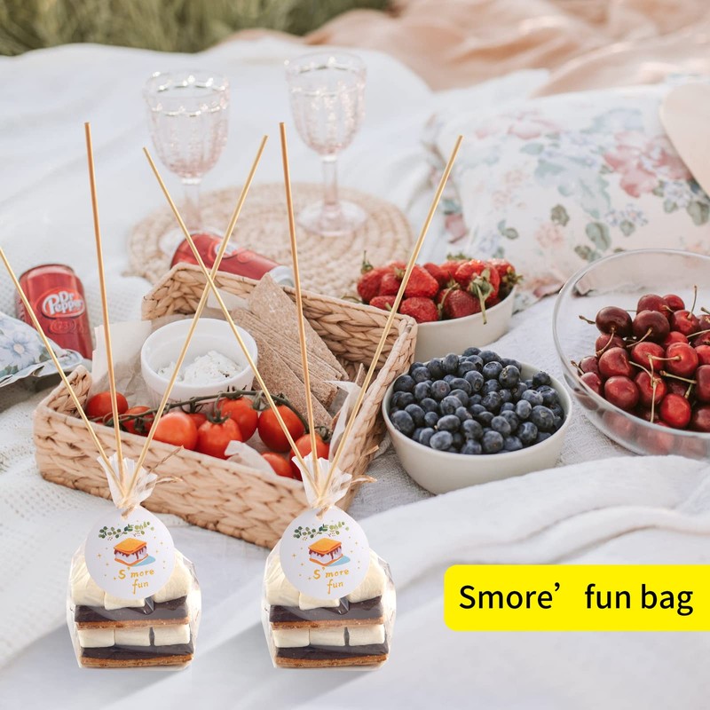 100 pcs S'more Fun Bag set Clear Gusseted Poly Bags