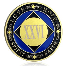 CHURYUML 26 Year NA Coins Recovery Chip Narcotics Anonymous Gifts Sobriety Addiction Recovery Gifts Narcotics Anonymous Medallion
