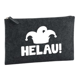 Huuraa Kulturbeutel Helau Narrenkappe Geschenk 1 Liter Charcoal Filz Helau Geschenkidee